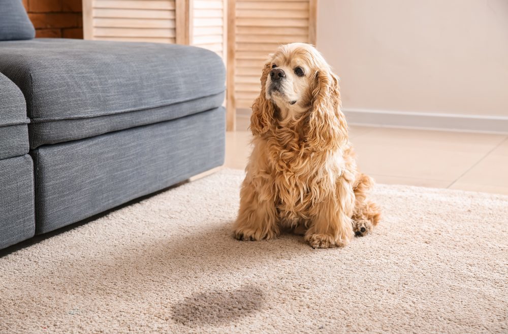 Carpet in need of urine stain removal