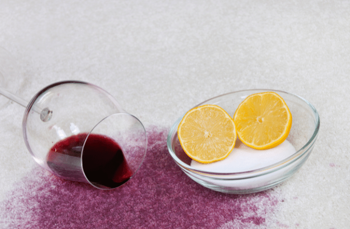 Red stain removal - wine spilled on carpet