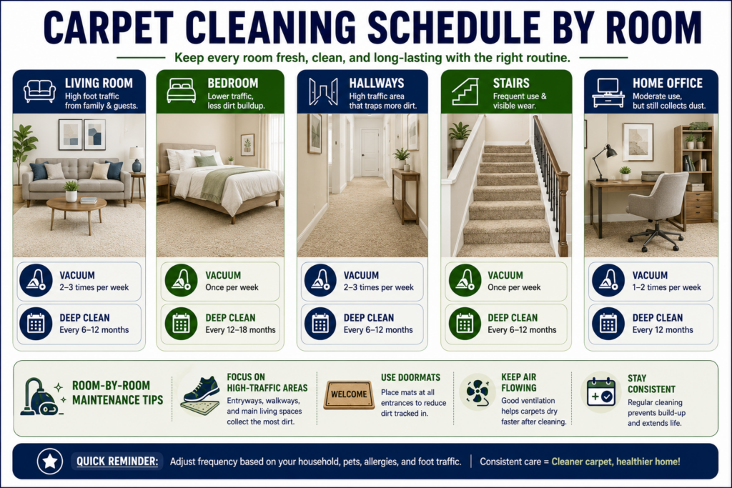 Carpet Cleaning Schedule by Room