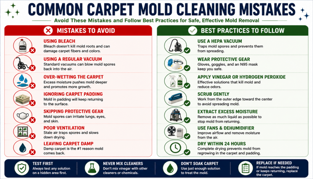 Common Carpet Mold Cleaning Mistakes