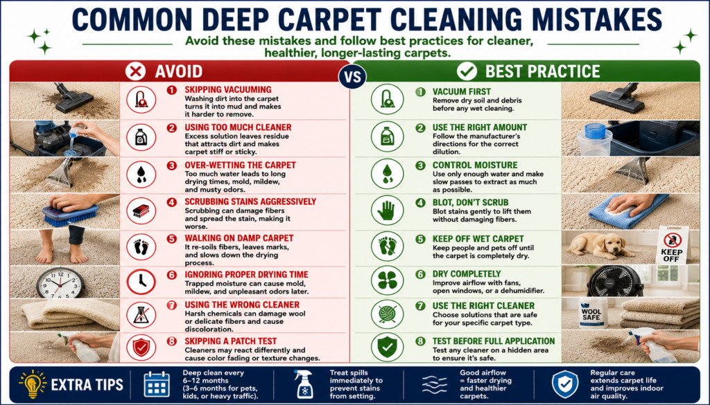 Common Mistakes to Avoid when deep clean carpet