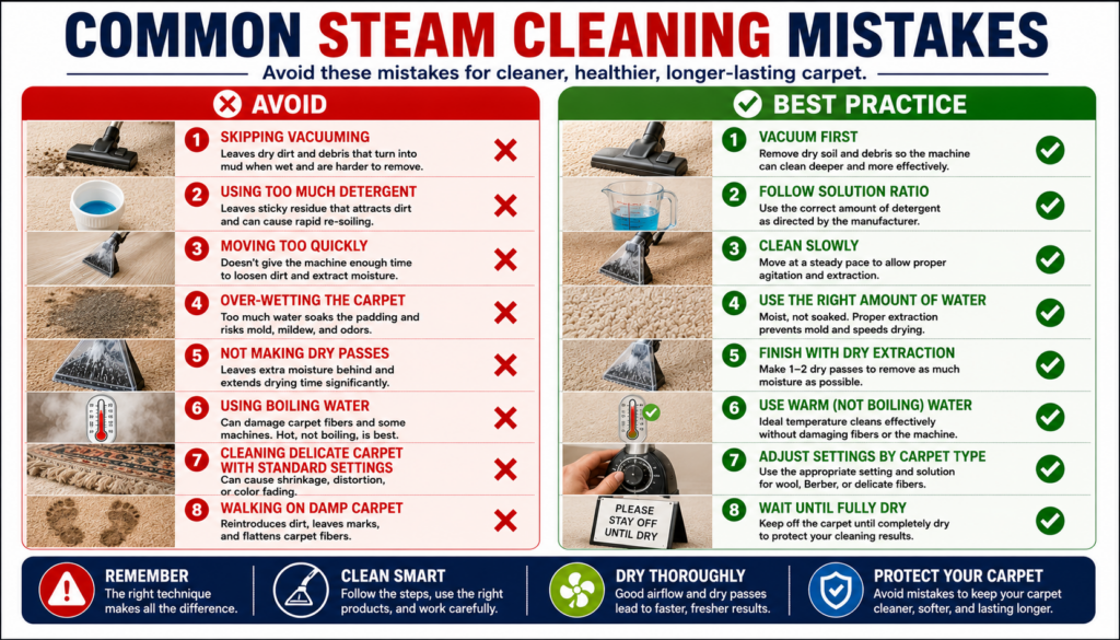 Common Steam Cleaning Mistakes