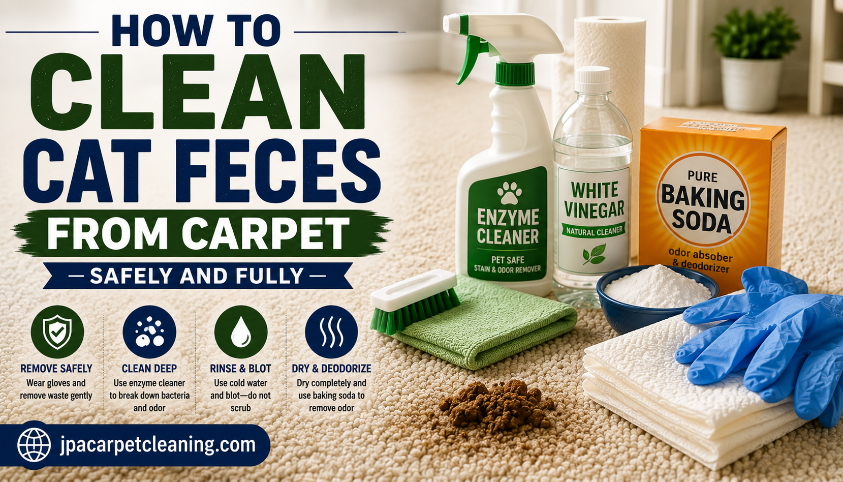 How to Clean Cat Feces from Carpet