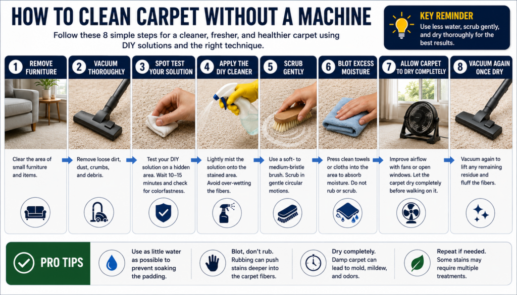 How to clean carpet without a machine