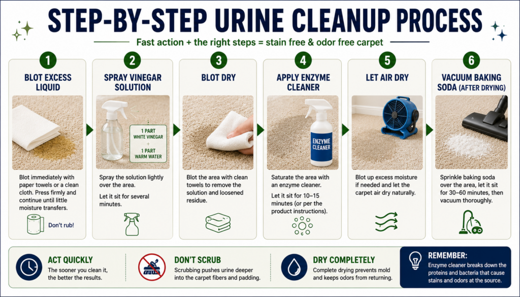 Step-by-Step Urine Cleanup Process