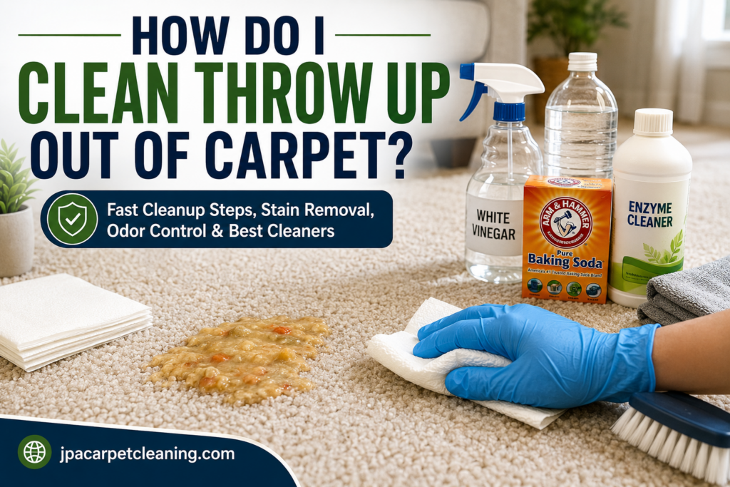 how do i clean throw up out of carpet