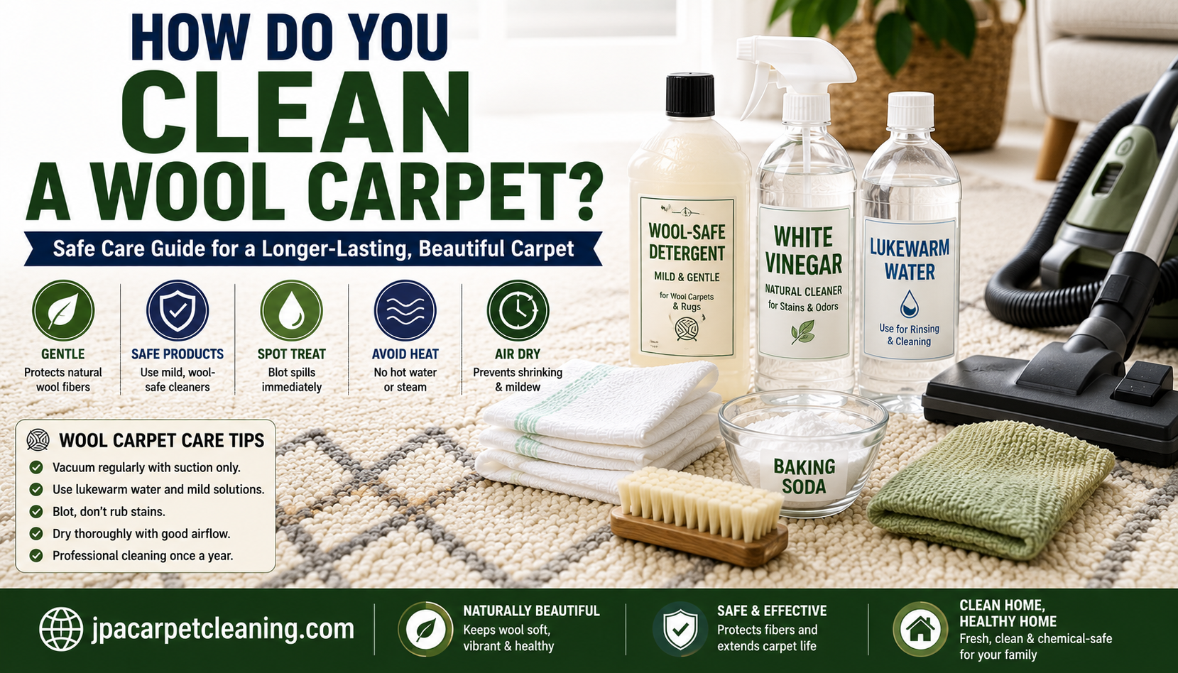 how do you clean a wool carpet