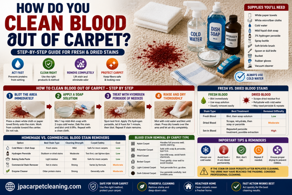 how do you clean blood out of carpet