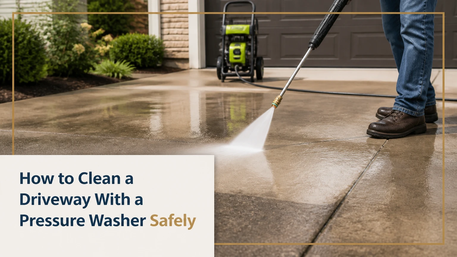 how to clean driveway with pressure washer