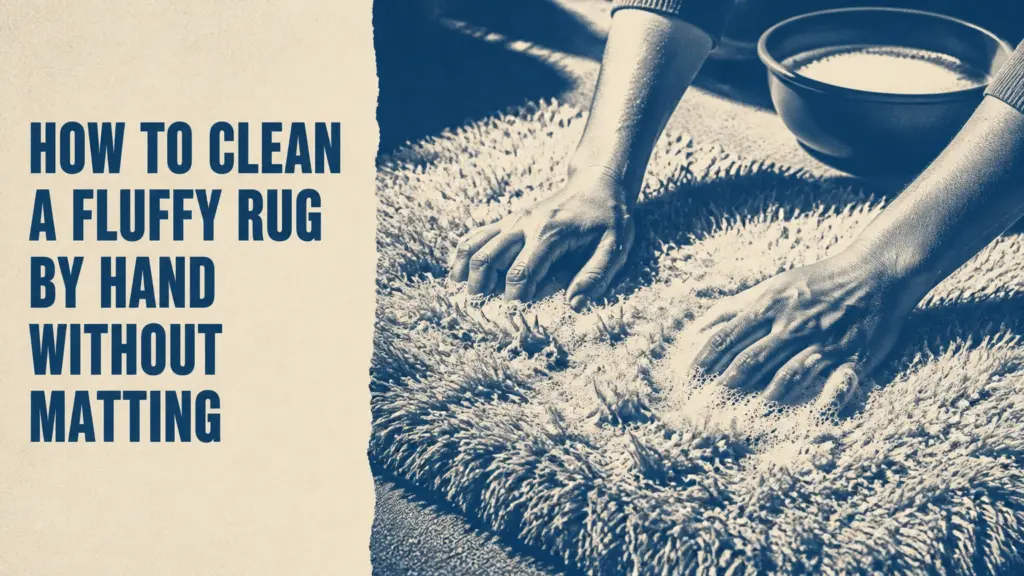 how to clean a fluffy rug by hand