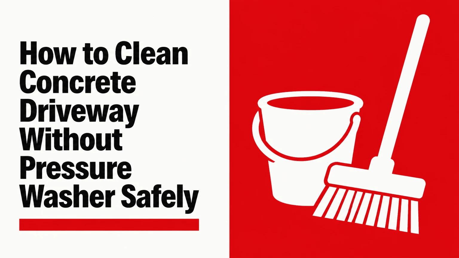 how to clean concrete driveway without pressure washer