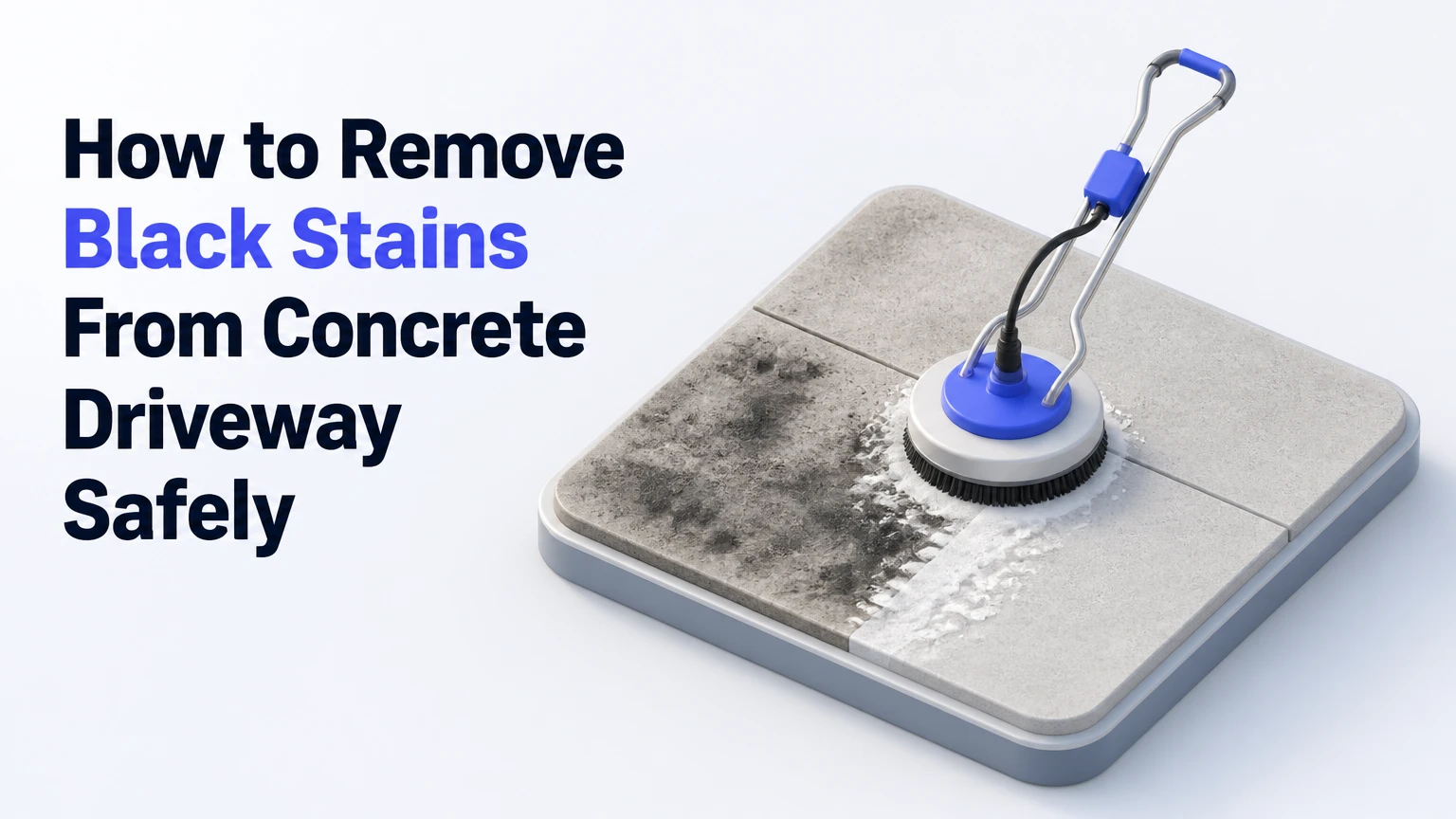 how to remove black stains from concrete driveway