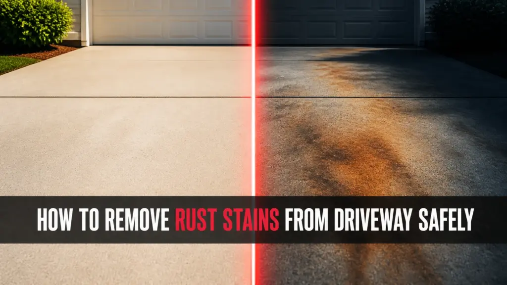 how to remove rust stains from driveway