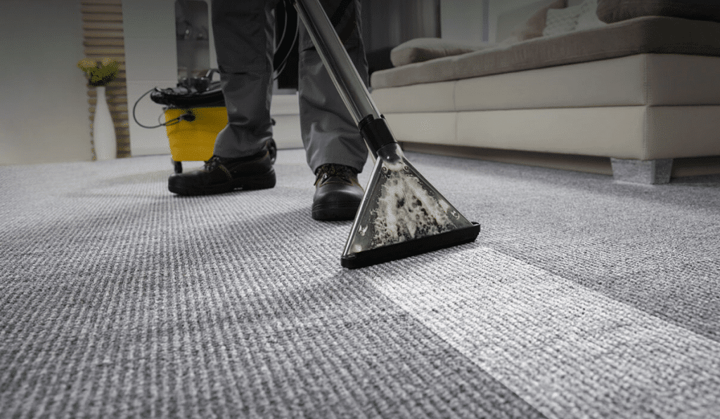 A professional cleaning demonstration